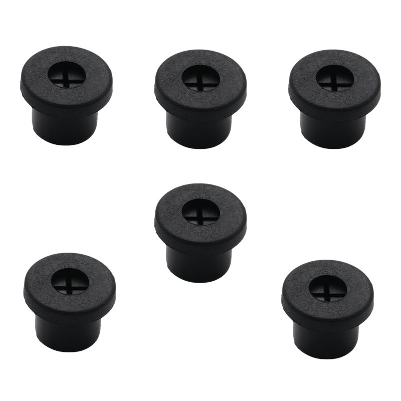 Adyoney 6 Pcs 10mm / 3/8 Inch Black Cable Cord Grommets, Rubber Desk Grommets for Table Computer Desk Wire Organizer TV Console and Other Furnitures Cover - Image 1
